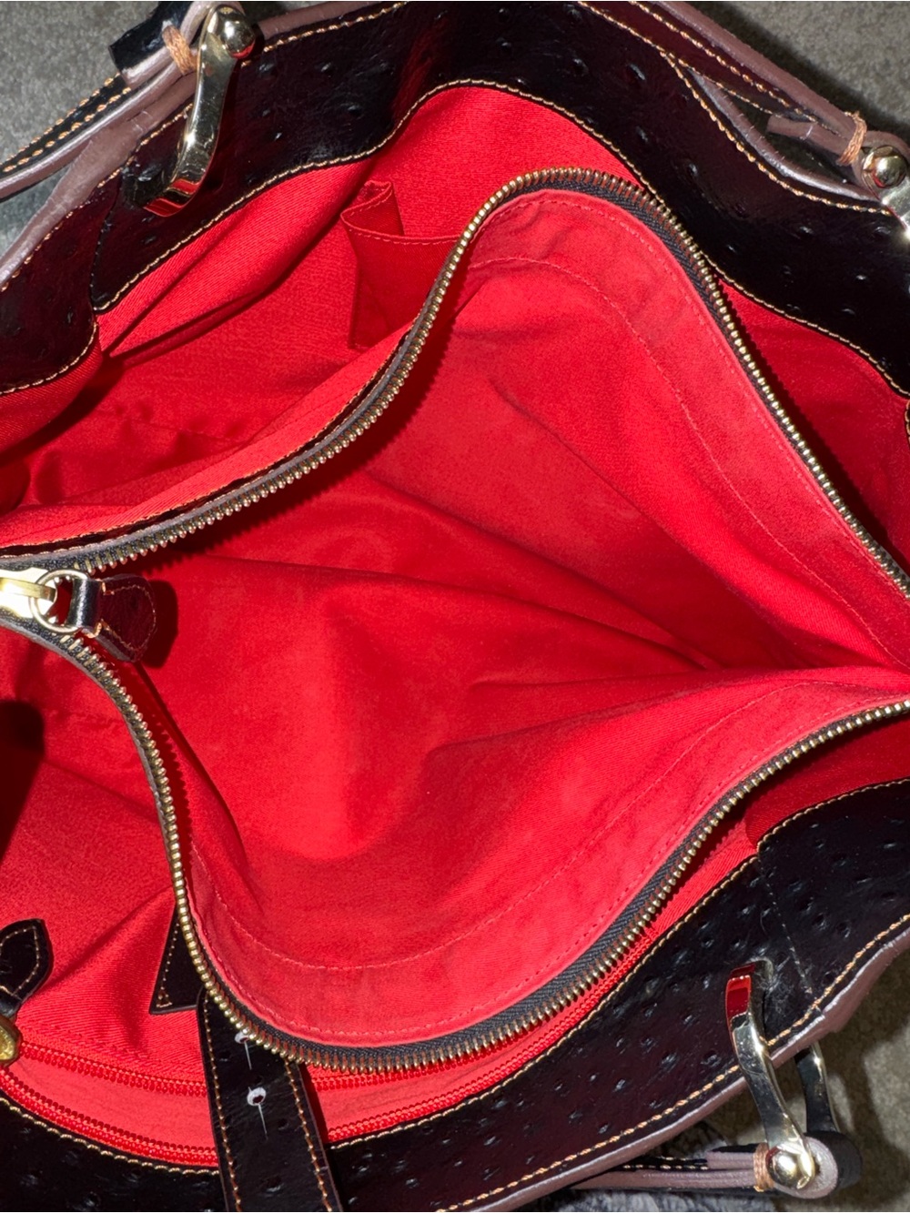 Dooney & Bourke Alto Ostrich Camilla in Black - Picture 11 of 15